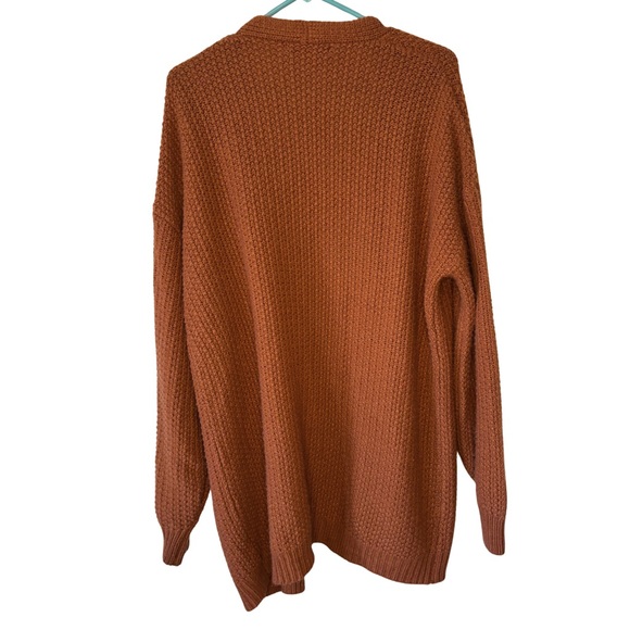 Merokeety Women's Warm Brown Long Sleeve Open Front Knit Cardigan Size Large - Picture 2 of 4